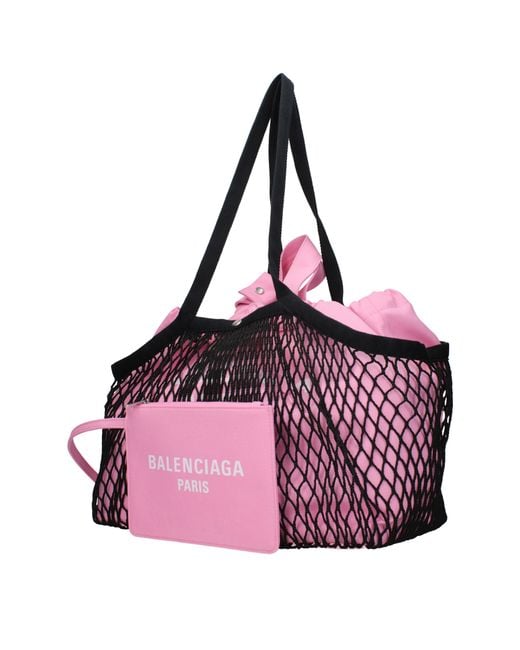 Balenciaga Purple Borse A Spalla Donna Tessuto Rosa/Nero