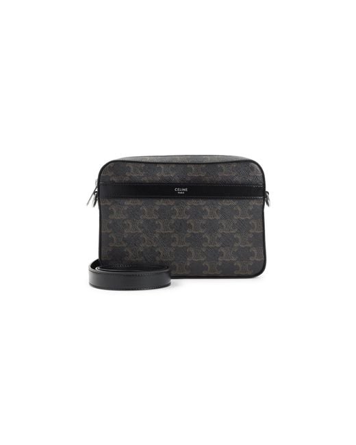 Céline Black Triomphe Textile Small Messenger Shoulder Bag