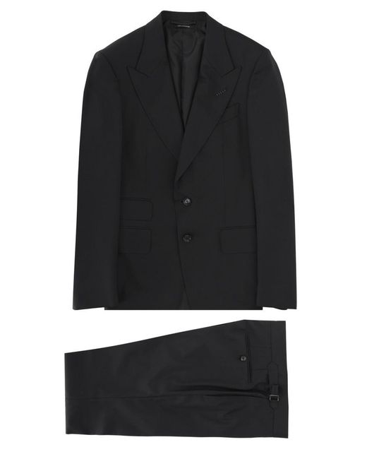 Tom Ford Black "Grand Overcheck Shelton" Suit for men