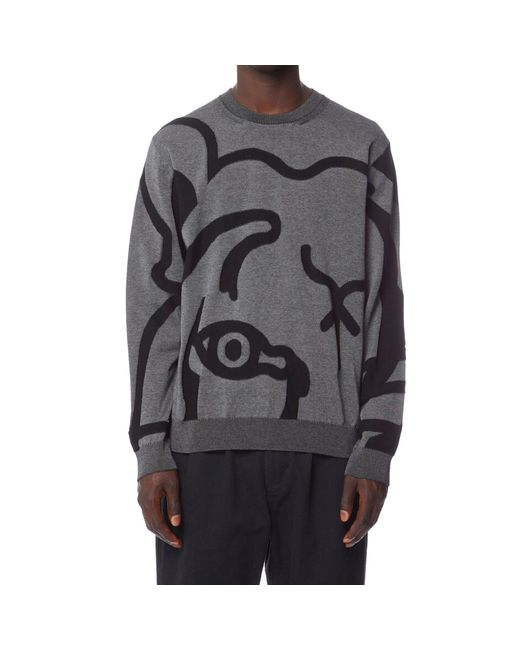 KENZO Sweatshirt mit abstraktem Tiger-Print in Gray für Herren