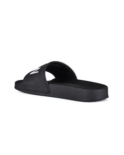 DSquared² Black ICON Rubber Slide Sandals