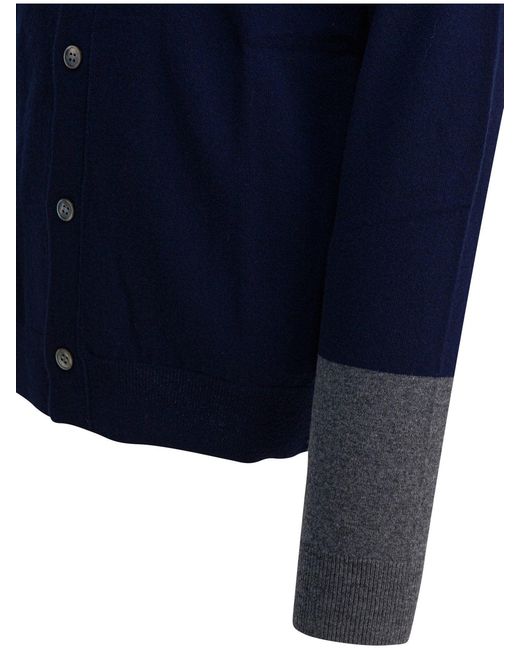Comme des Garçons Blue V-neck Cardigan for men