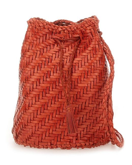 Dragon Diffusion Red "pompom Double Jump Tan" Bag