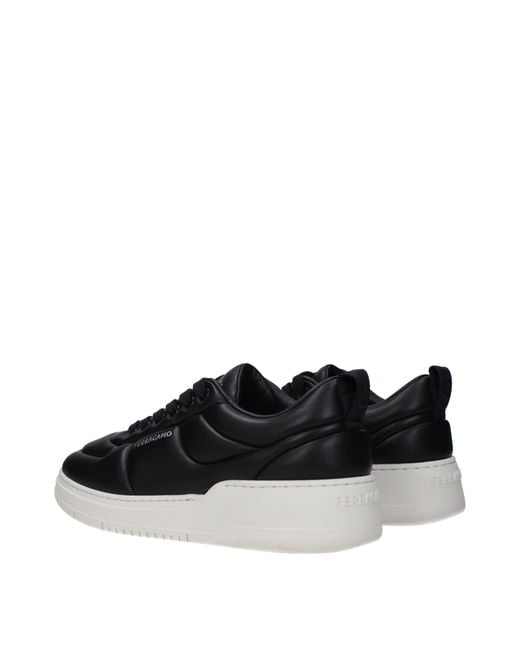 Ferragamo Black Sneakers Caro Uomo Pelle Nero for men
