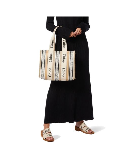 Chloé Metallic Chloe Chloé Woody Medium Tote Bag