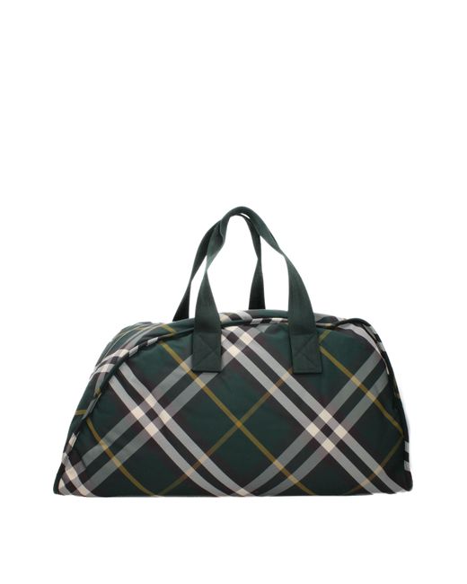 Burberry Green Borsoni Uomo Tessuto Verde/Edera