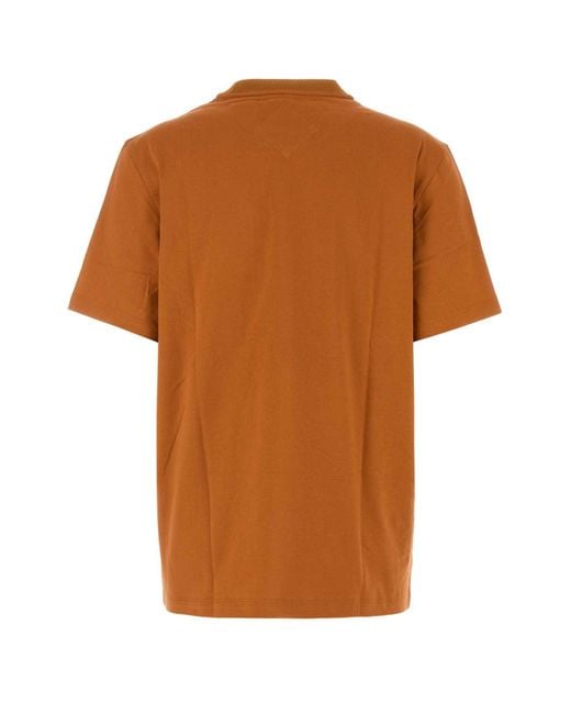 MCM Cotton T Shirt in Orange | Lyst
