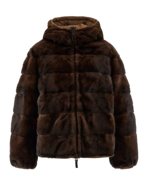 Armée Yves Salomon Fourrure Réversible Army by Yves Salomon en coloris Black