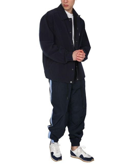 Boss Blue Relaxed Fit Jacket With X Russell Athletic Logo for men