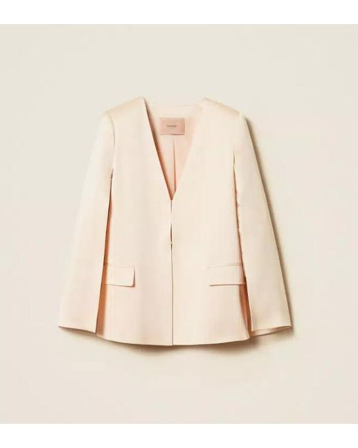 Twinset Cape-jas in het Natural
