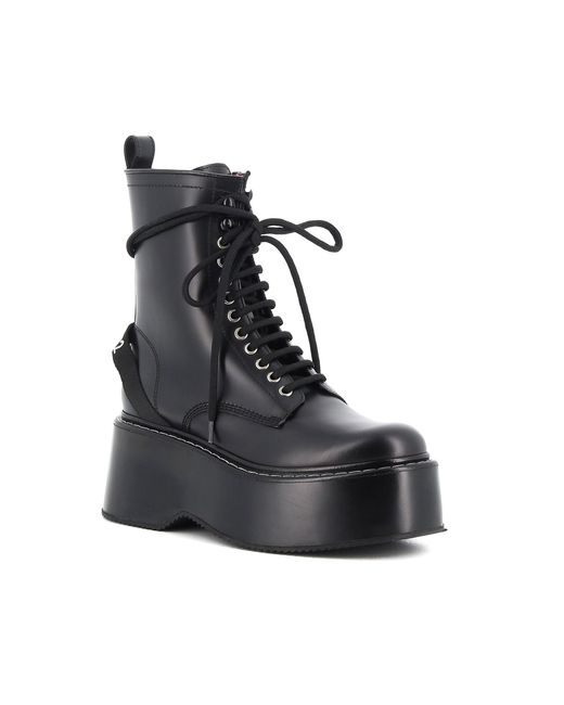 DSquared² Black Lace Up Leather Boots
