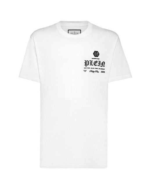 Philipp Plein White T-Shirt Round Neck Ss for men