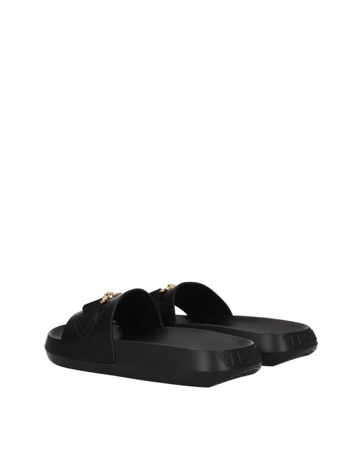 Versace Black Logo Slide Sandals