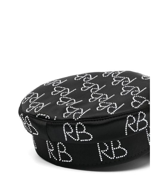 Ruslan Baginskiy Black Baker Boy Logo Strass Hat