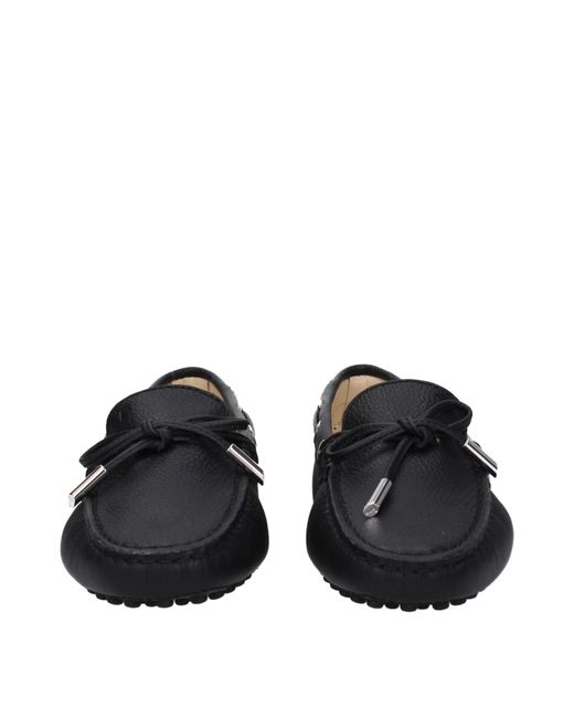 Tod's Black Moccasins Leather