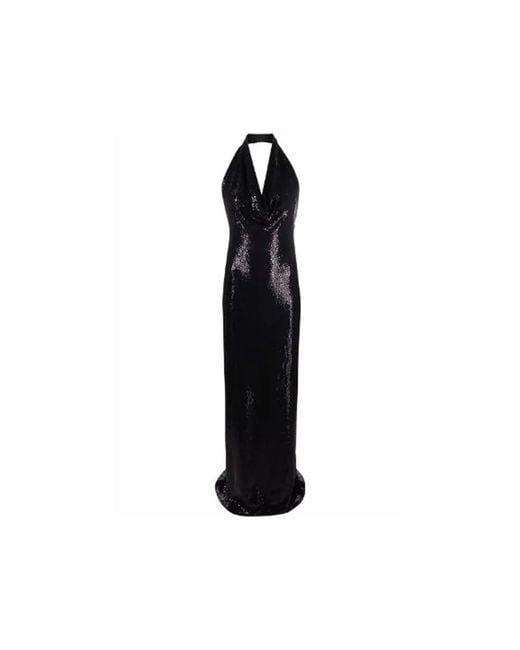 Blanca Vita Black Sequin-embellished Long Dress