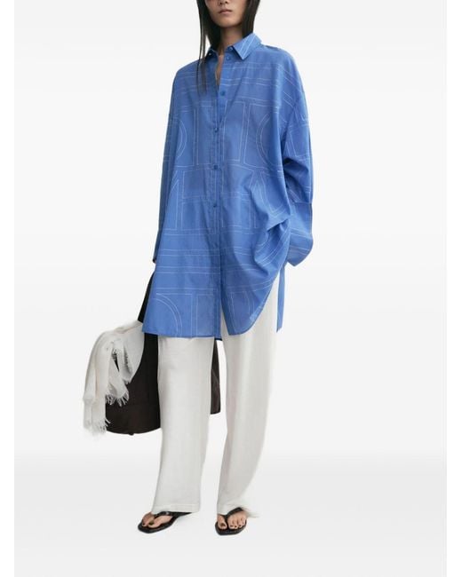 Totême  Blue Cotton Blend Shirt
