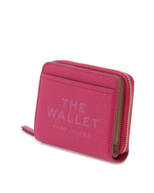 Marc Jacobs Pink Die Leder -Mini -kompakte Brieftasche