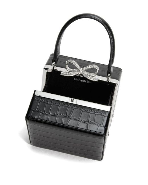 Self-Portrait Black Self -Portrait -Mikro -Lederhandtasche