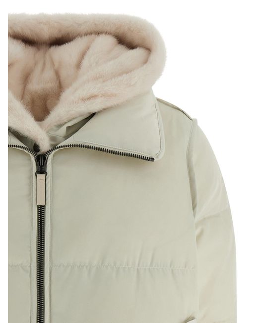 Ejército Yves Salomon Fur Insertar Cortada chaqueta Down Army by Yves Salomon de color Gray