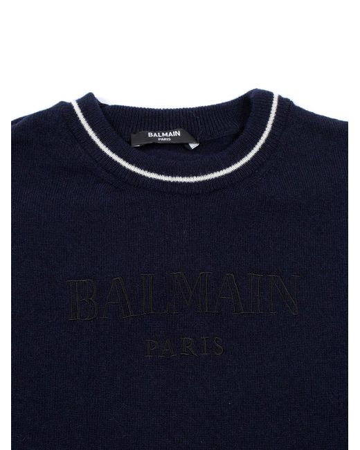 Pull en maille Balmain en coloris Blue