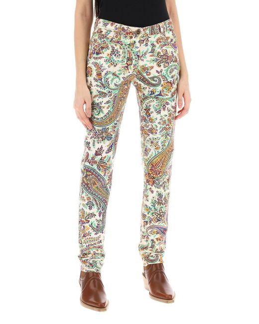 Jeans Con Motivo Paisley di Etro in Multicolor