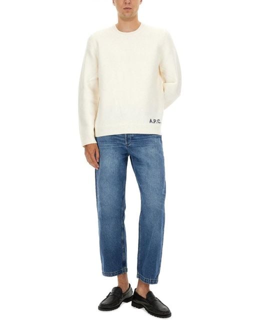 A.P.C. White Premium Leather Slip-On Sneakers For for men