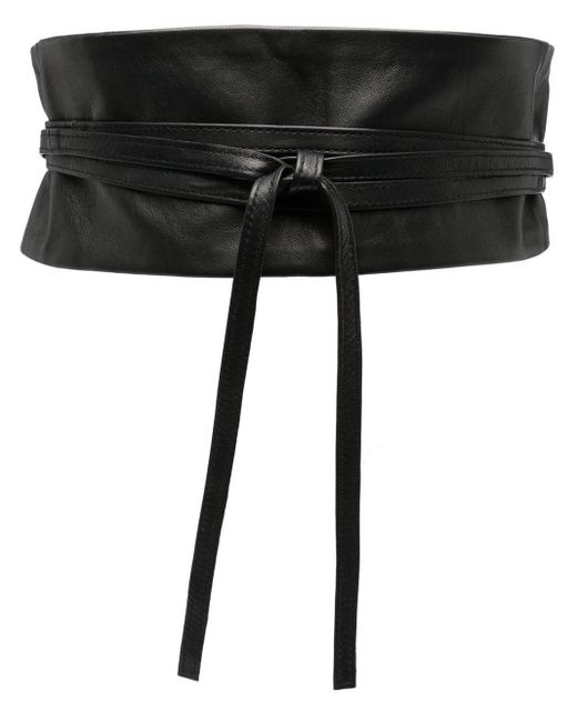 FURLING BY GIANI Black High-Waist Tie-Fastening Belt