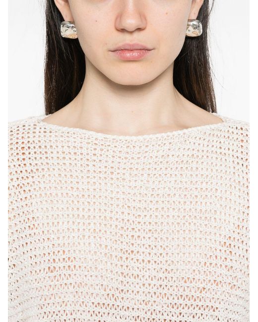 Base London White Cotton Blend Sweater