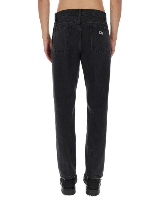 Obey Black Cotton Jeans for men