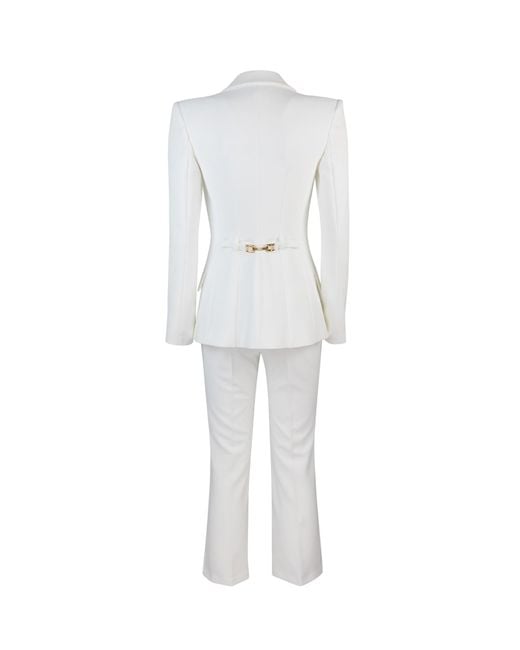 Elisabetta Franchi White Tailleur Monopetto