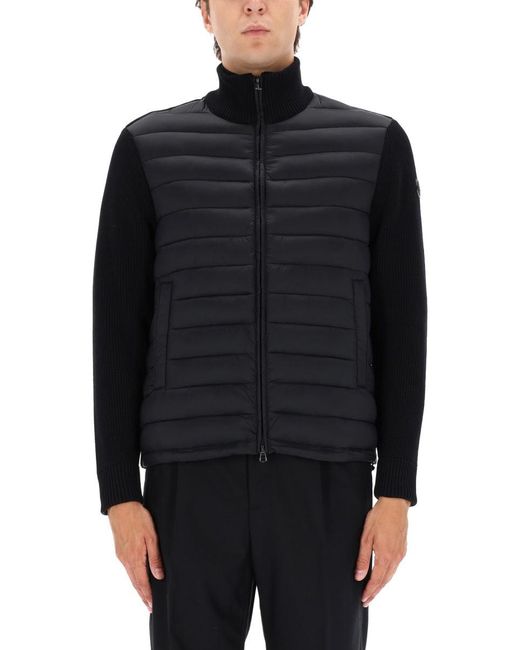 Colmar Black Hybrid Jacket With Knitted Sleeves for men