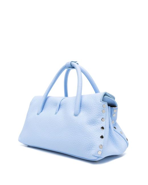 Zanellato Blue Dotta Centauro Small Leather Handbag