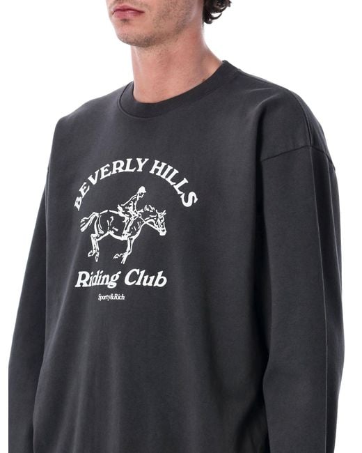 Sporty & Rich Gray Bh Riding Club Crewneck