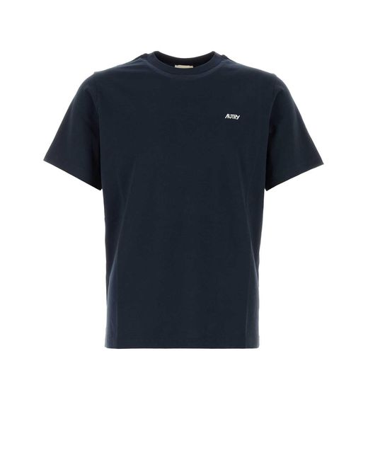 Autry Blue Embroidered Logo Tee for men