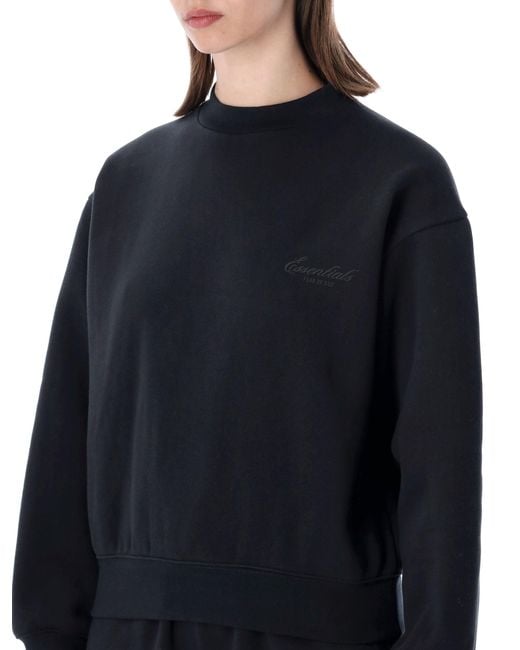 Essentials x Fear Of God Blue Relaxed Fit Fleece Crewneck Sweatshirt