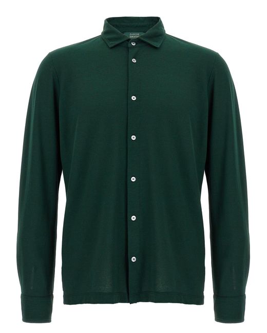 Camicia Di Cotone "Di Cotone Di di Zanone in Green