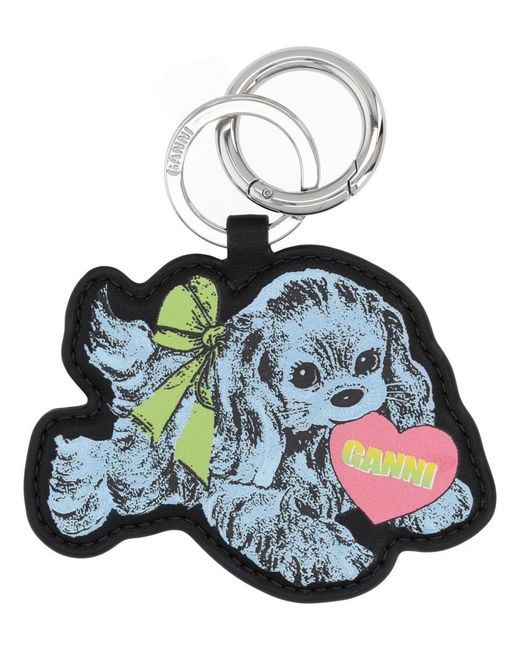 Ganni White Keychain "Dog"
