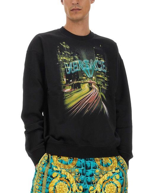 Versace Gray Sweatshirt With Logo for men