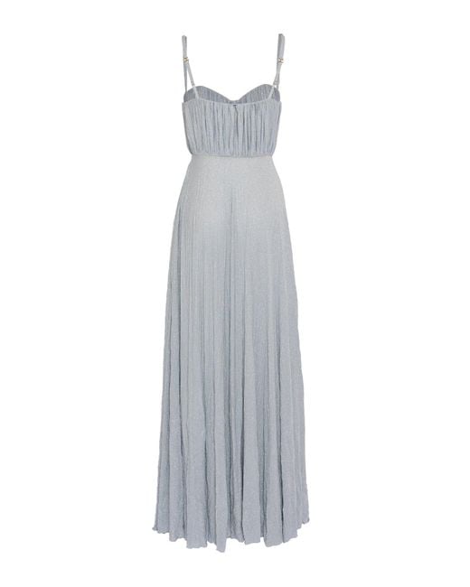 Elisabetta Franchi White Sweetheart Neckline Maxi Dress