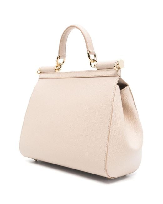 Dolce & Gabbana Natural Sicily Large Leather Handbag