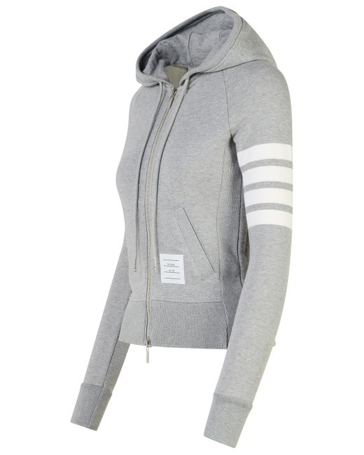 Thom Browne Gray '4-Bar' Cotton Sweater