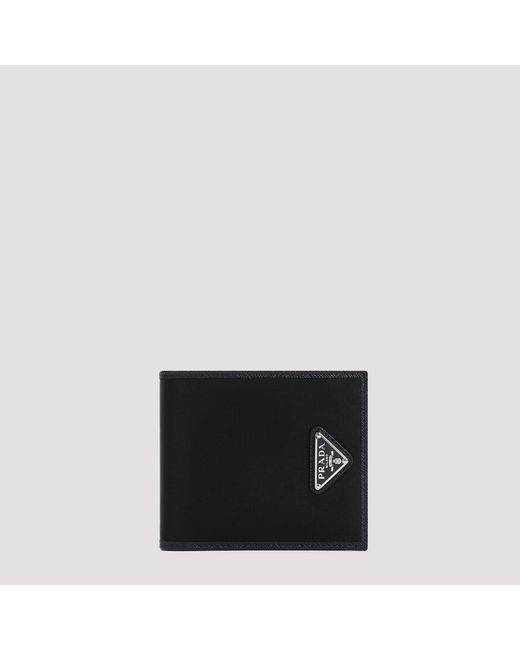 Prada Black Sleek Mini Wallet For Modern for men