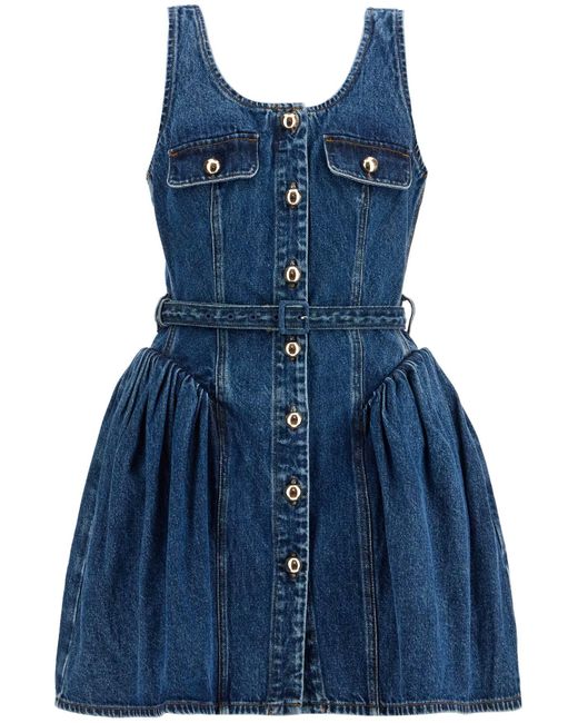 Self-Portrait Blue Flared Denim Mini Dress With A for men