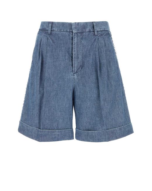 Valentino Garavani Blue Denim Bermuda Shorts for men