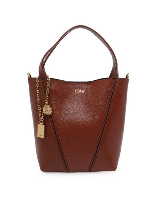 Chloé Brown Chloé Chloé Spin Small Leather Tote