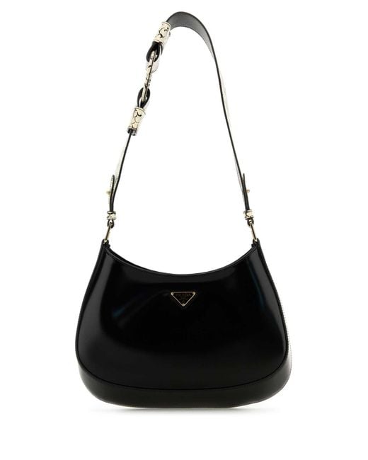 Prada Black Leather Cleo Shoulder Bag for men