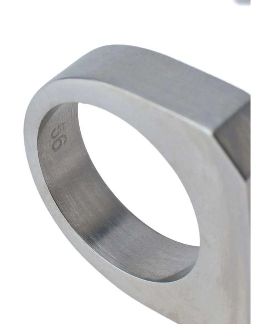 Anillo rectangular cepillado de Rick Owens de color Gray