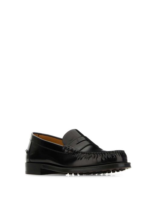 Tod's Black Leather Loafers for men