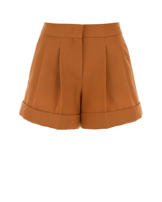 Fendi Brown Grain De Poudre Shorts